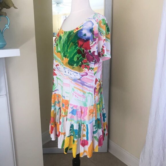 Vintage Jams World Hattie Dress Floral Ruffle Hem Size XS Flirty Artsy - Picture 3 of 9